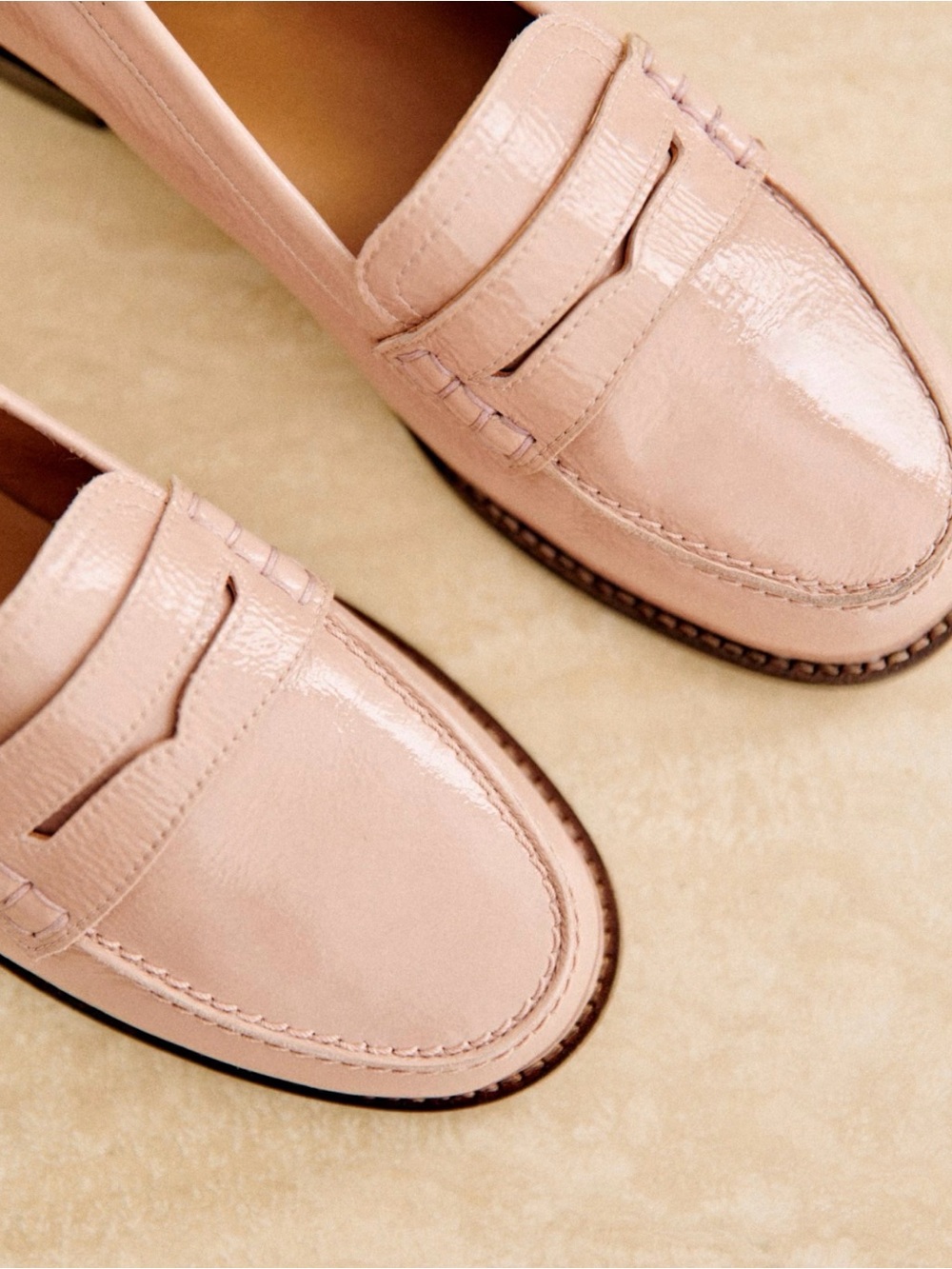 🌱Sézane Andre loafers in patent pale pink - US 6.5 or EU 37